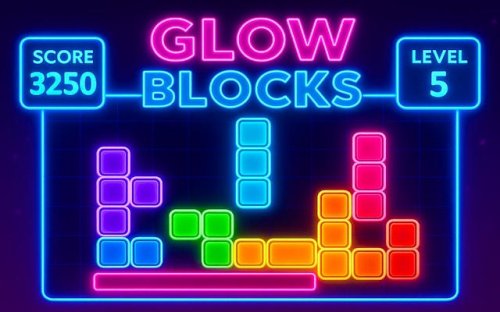 Glow Blocks: Neon Puzzle Game